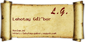 Lehotay Gábor névjegykártya