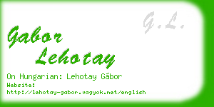 gabor lehotay business card